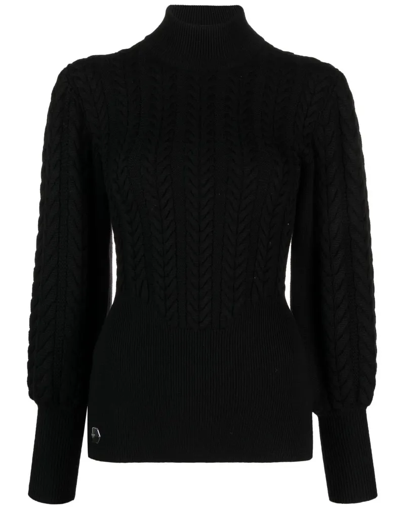 Philipp Plein Pullover mit Zopfmuster - Schwarz Schwarz