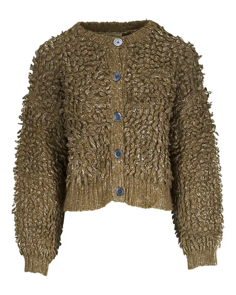 ODEEH Grob gestrickter Cardigan - Grün Grün