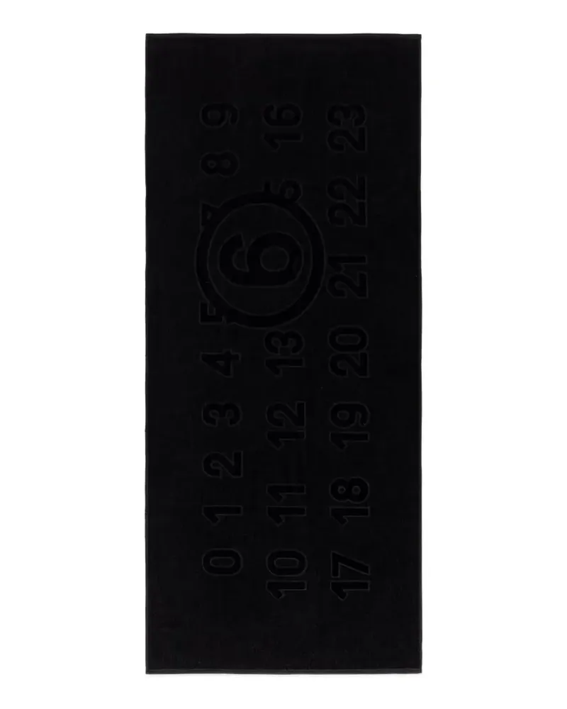 Maison Margiela Numeric Strandtuch mit Logo-Prägung - Schwarz Schwarz