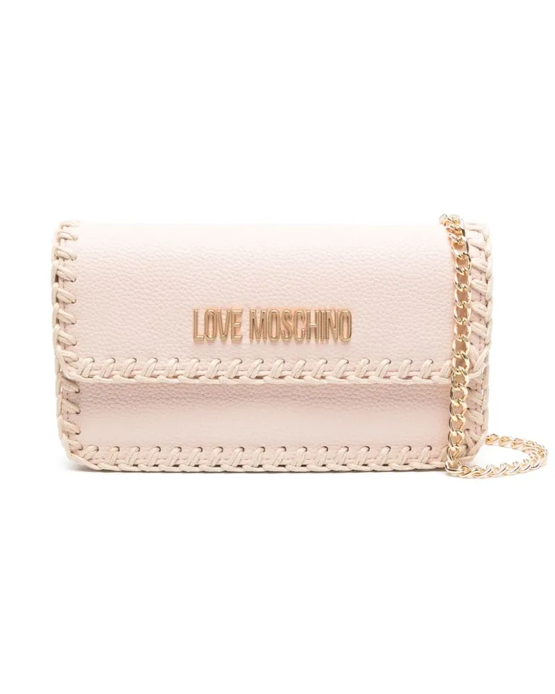 Moschino Schultertasche mit Logo Rosa