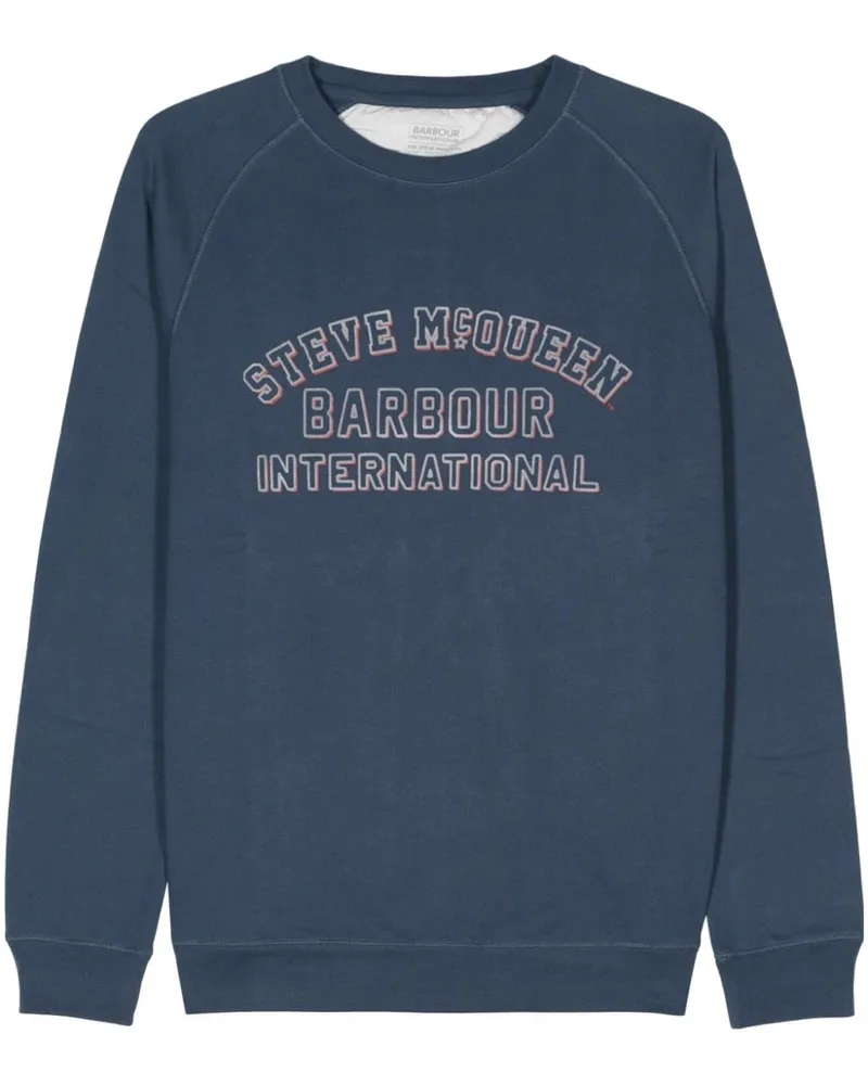Barbour Sweatshirt mit beflocktem Logo Blau