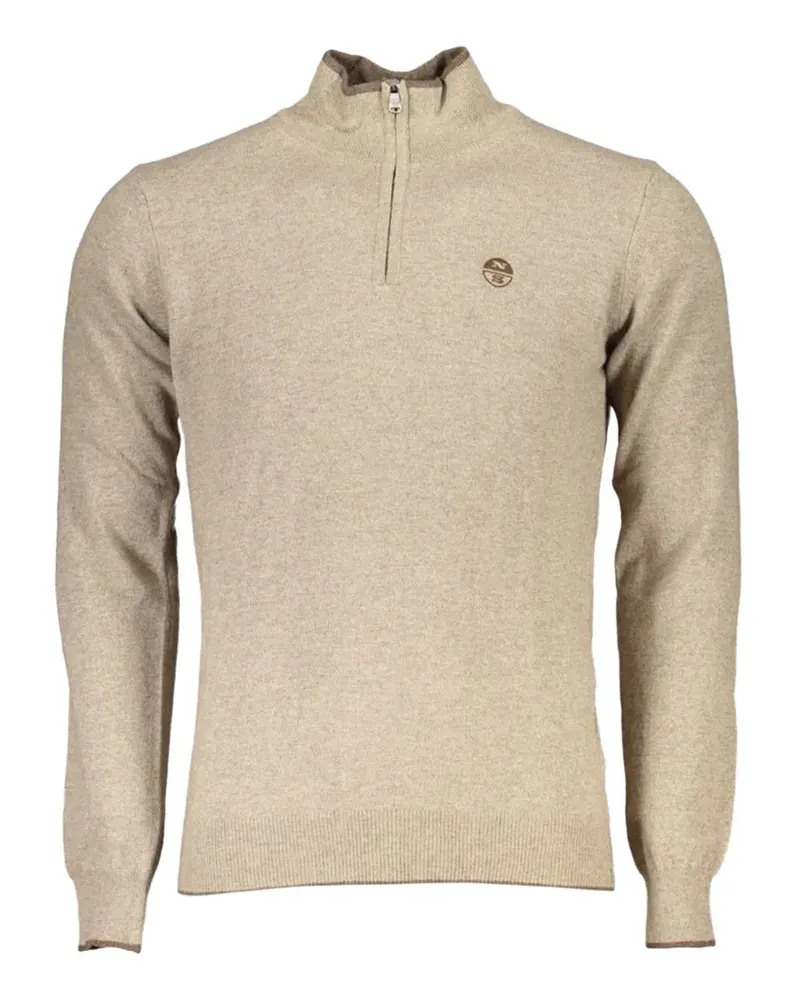 North Sails Sweatshirtjacke mit Logo-Patch - Nude Nude