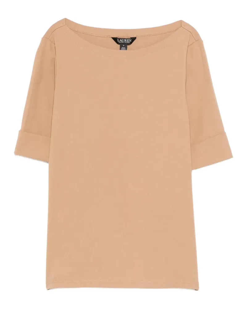 Ralph Lauren T-Shirt mit U-Boot-Ausschnitt - Nude Nude