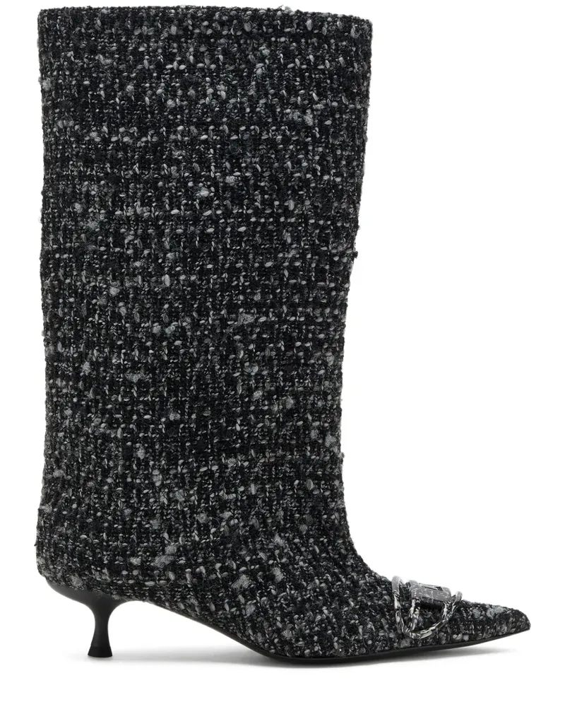 Diesel D-Venus Stiefel mit spitzer Kappe 40mm - Schwarz Schwarz