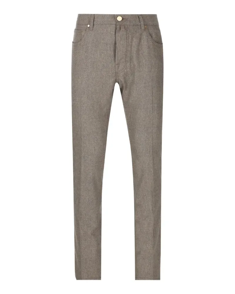 Jacob Cohën Gerade Bard Hose mit Logo-Patch - Nude Nude