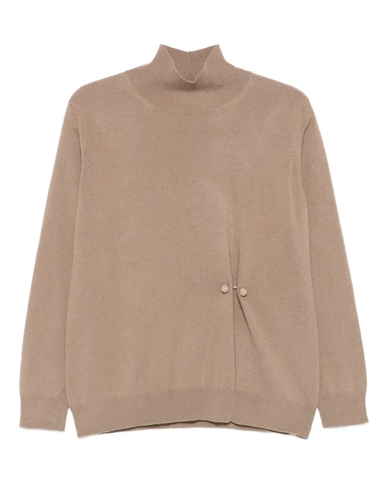 Fabiana Filippi Stehkragen-Pullover mit Knopfdetail - Nude Nude