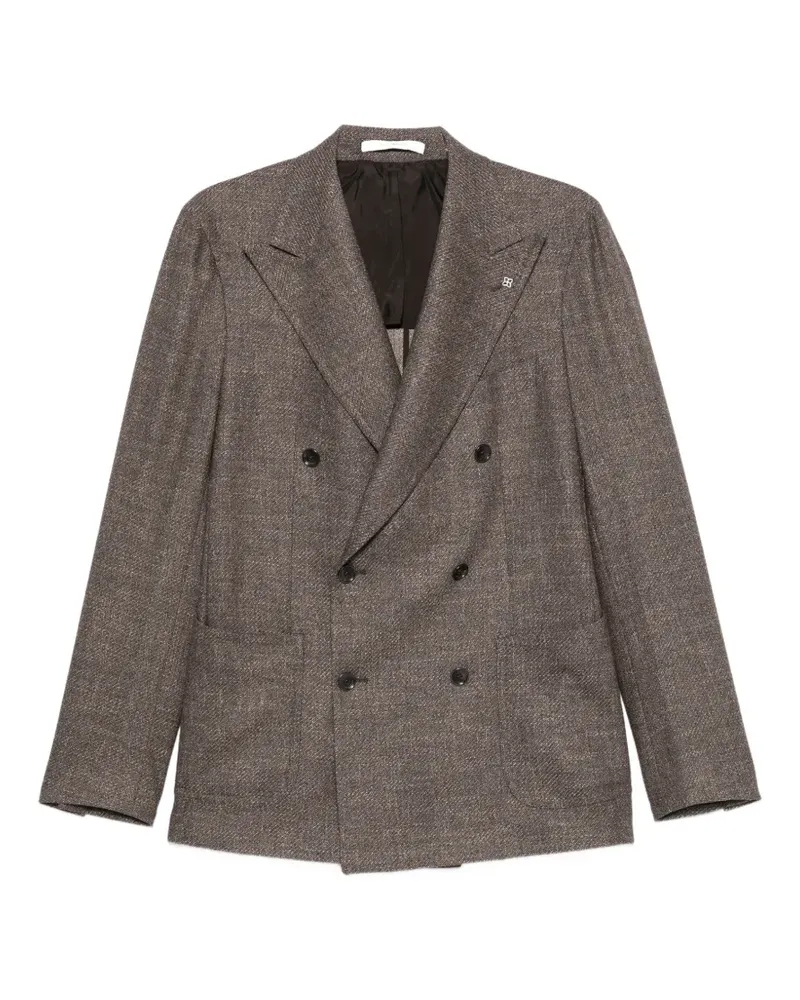Tagliatore double-breasted checked blazer - Braun Braun