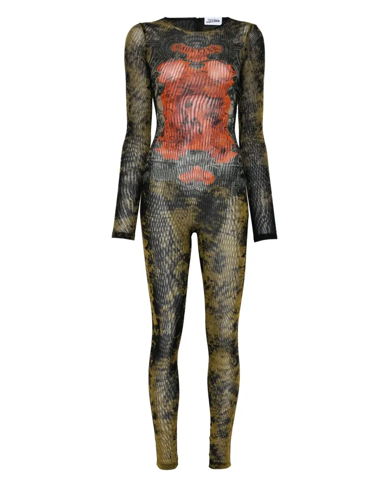 Jean Paul Gaultier Jumpsuit mit Print - Schwarz Schwarz