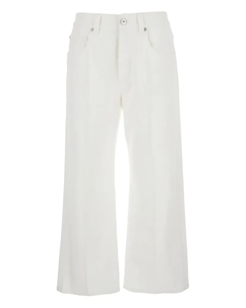 Brunello Cucinelli Jeans mit Logo-Patch - Weiß Weiß