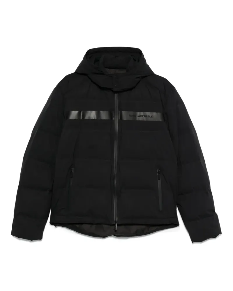 Karl Lagerfeld Gefütterte Kapuzenjacke - Schwarz Schwarz