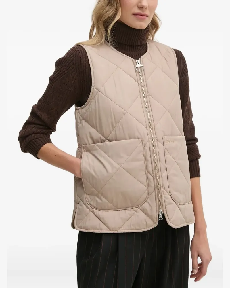 Barbour Gesteppte Weste mit Rautenmuster - Nude Nude