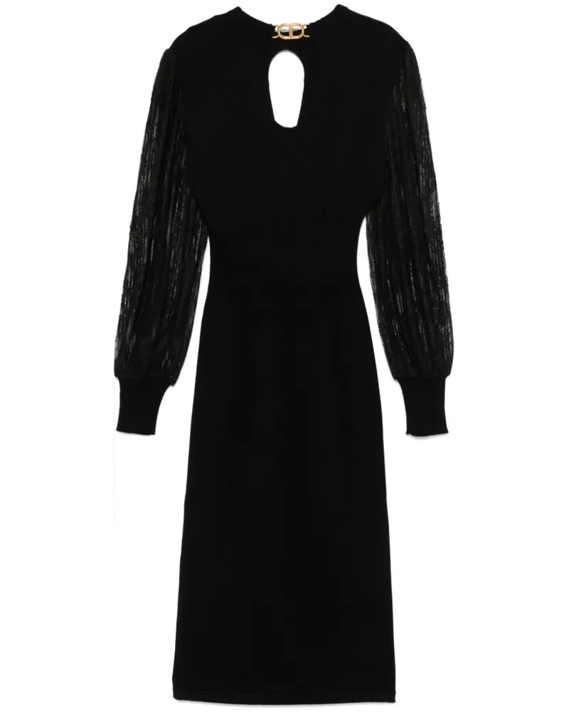 Twin-Set Gestricktes Midikleid - Schwarz Schwarz