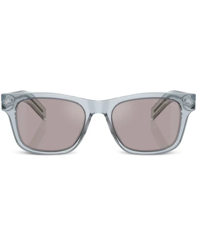 Prada Eckige Sonnenbrille mit Logo-Gravur - Blau Blau