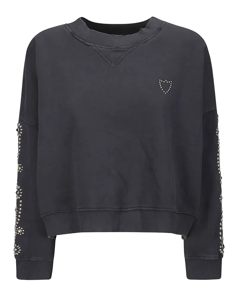 HTC Hollywood Trading Company stud-embellished paisley sweatshirt - Schwarz Schwarz