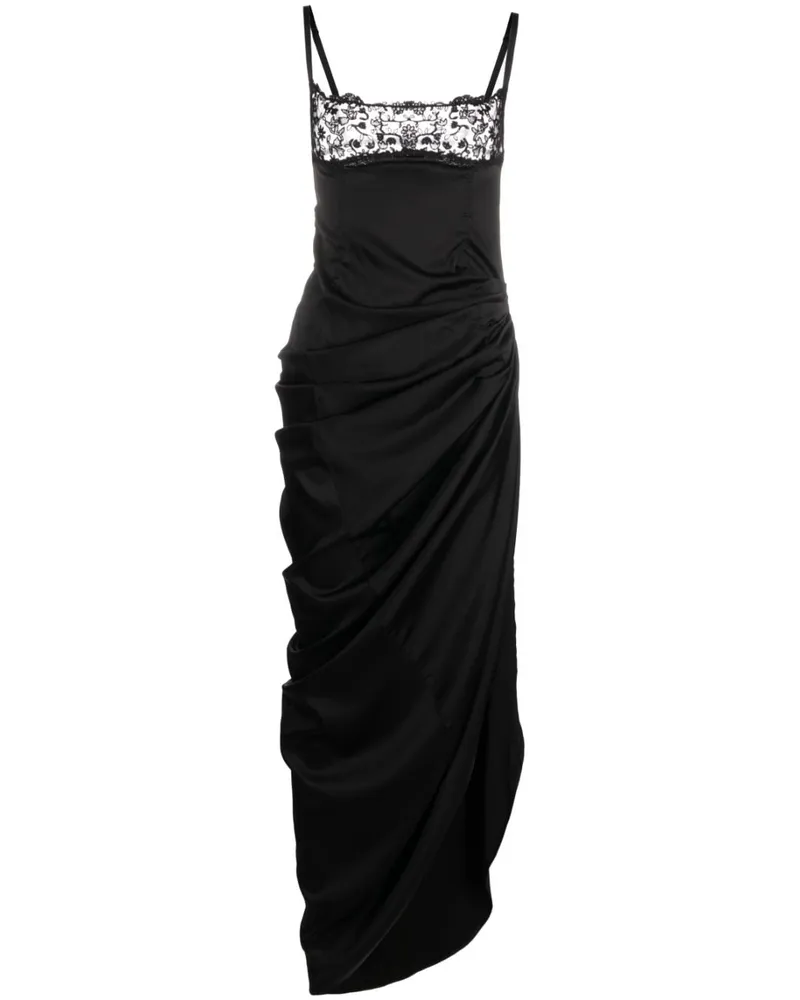 Jacquemus Minikleid mit Blumenstickerei - Schwarz Schwarz
