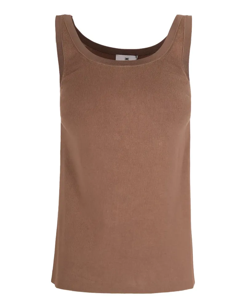 Elisabetta Franchi Oberteil mit Logo-Print - Braun Braun