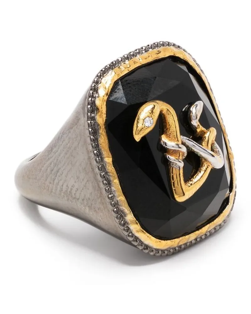 Zadig & Voltaire Ring mit Logo-Schild Silber