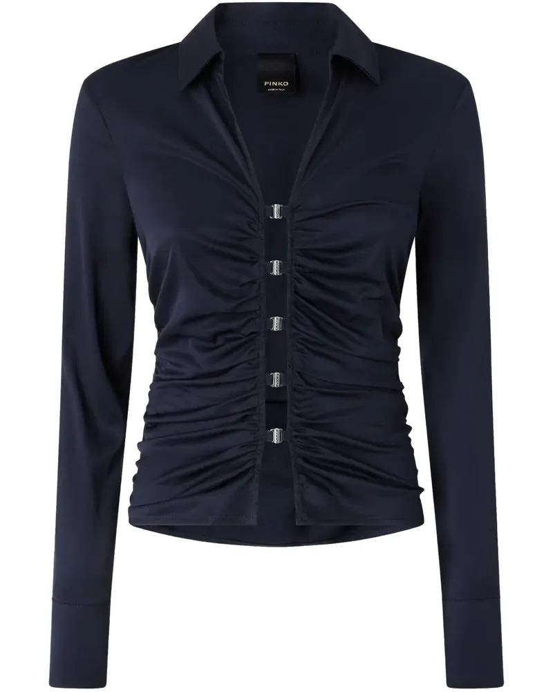 Pinko Glänzende Bluse mit Raffungen - Blau Blau