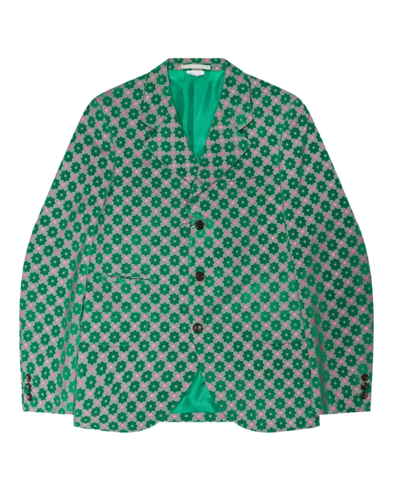 Comme des Garçons floral-print three-button blazer - Grün Grün
