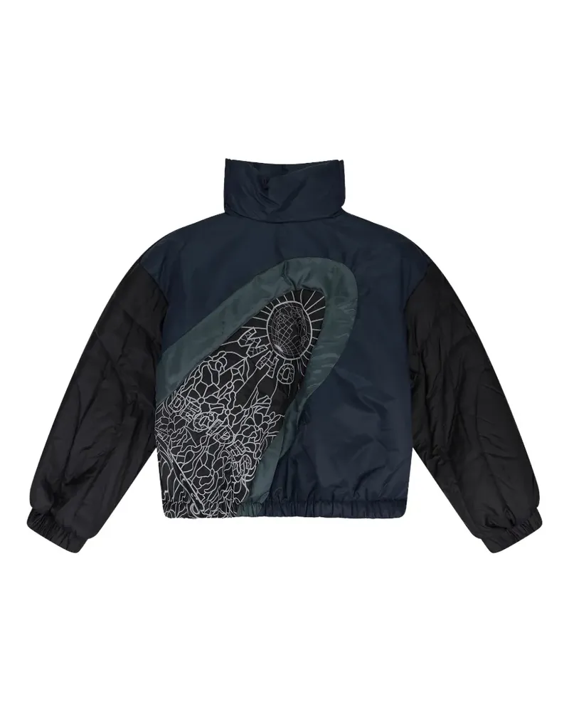WHO DECIDES WAR diagonal puffer jacket - Blau Blau
