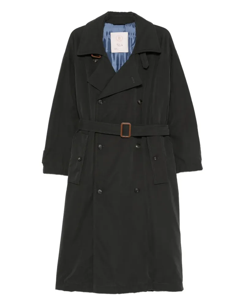 TELA belted double-breasted coat - Schwarz Schwarz