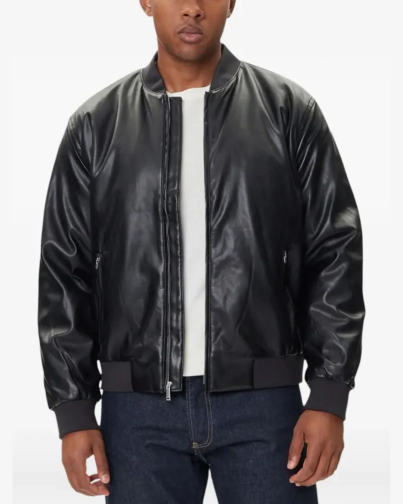 Calvin Klein ribbed-trim bomber jacket - Schwarz Schwarz