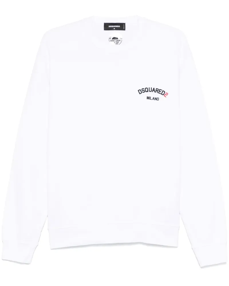Dsquared2 Sweatshirt mit gummiertem Logo - Weiß Weiß