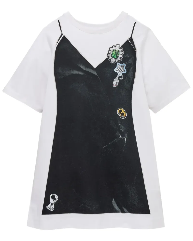 Marc Jacobs Trompe L'Oleil Kleid - Weiß Weiß