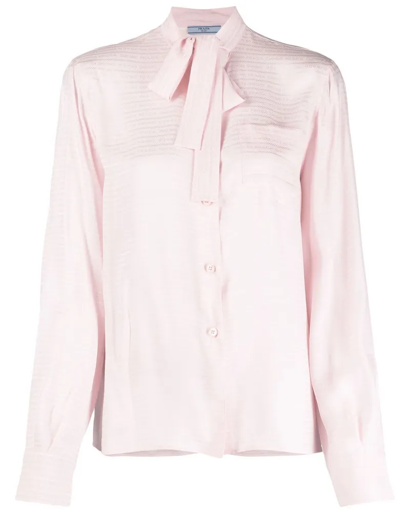 Prada Jacquard-Bluse mit Schleifenkragen - Rosa Rosa