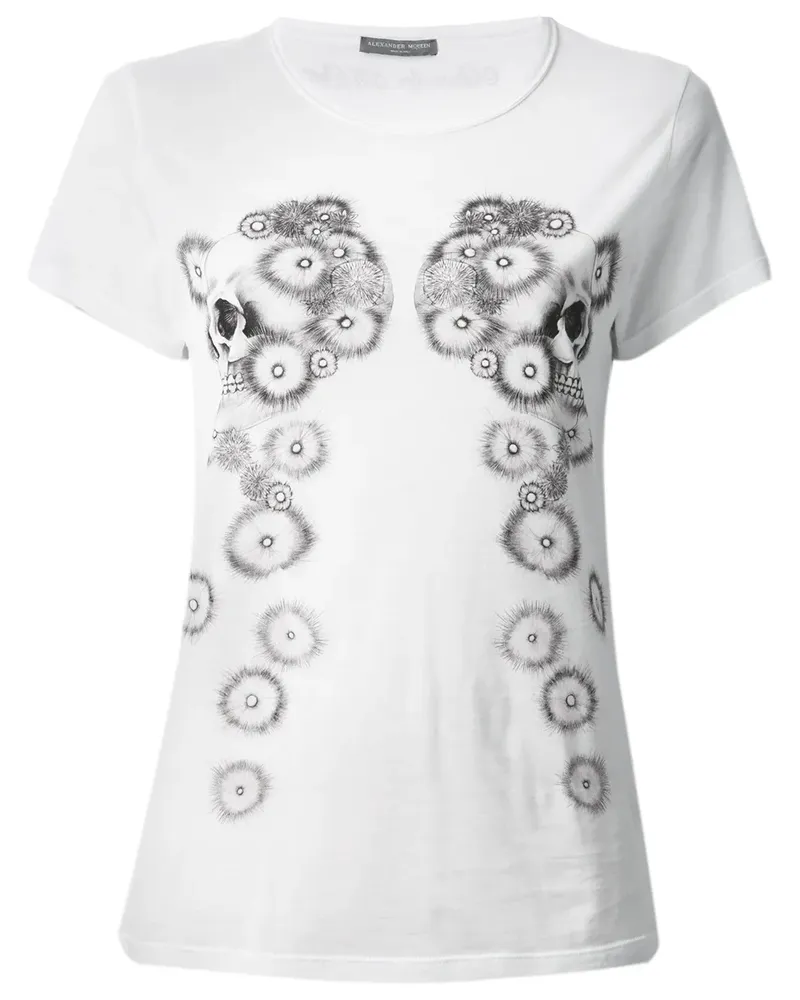 Alexander McQueen double skull print T-shirt - Weiß Weiß