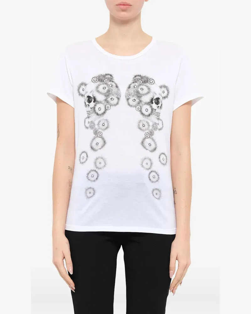 Alexander McQueen double skull print T-shirt - Weiß Weiß