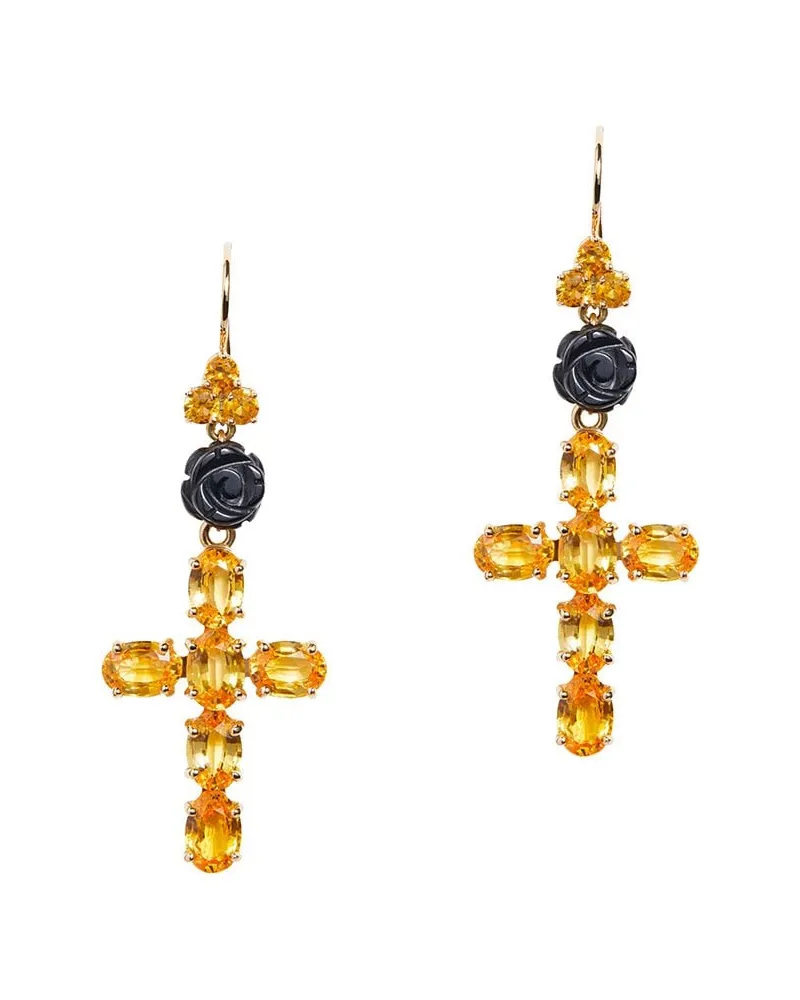 Dolce & Gabbana Ohrringe mit Kreuzanhänger - Gold Gold