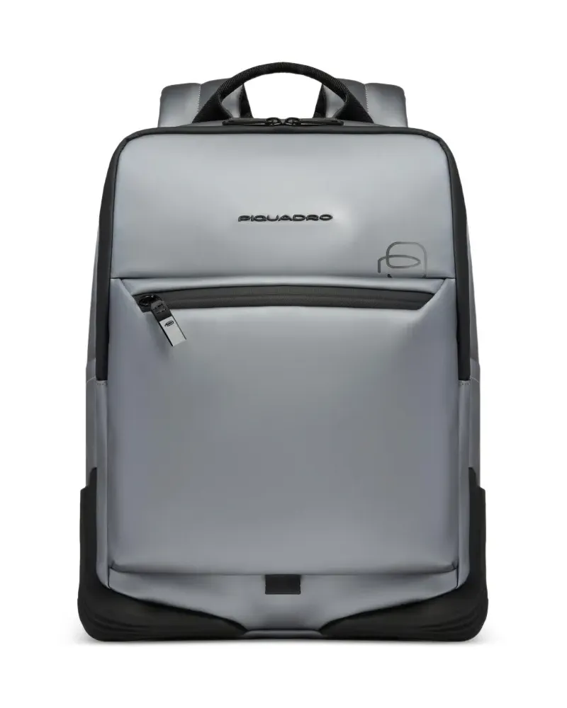 Piquadro water-resistant logo-print backpack - Grau Grau