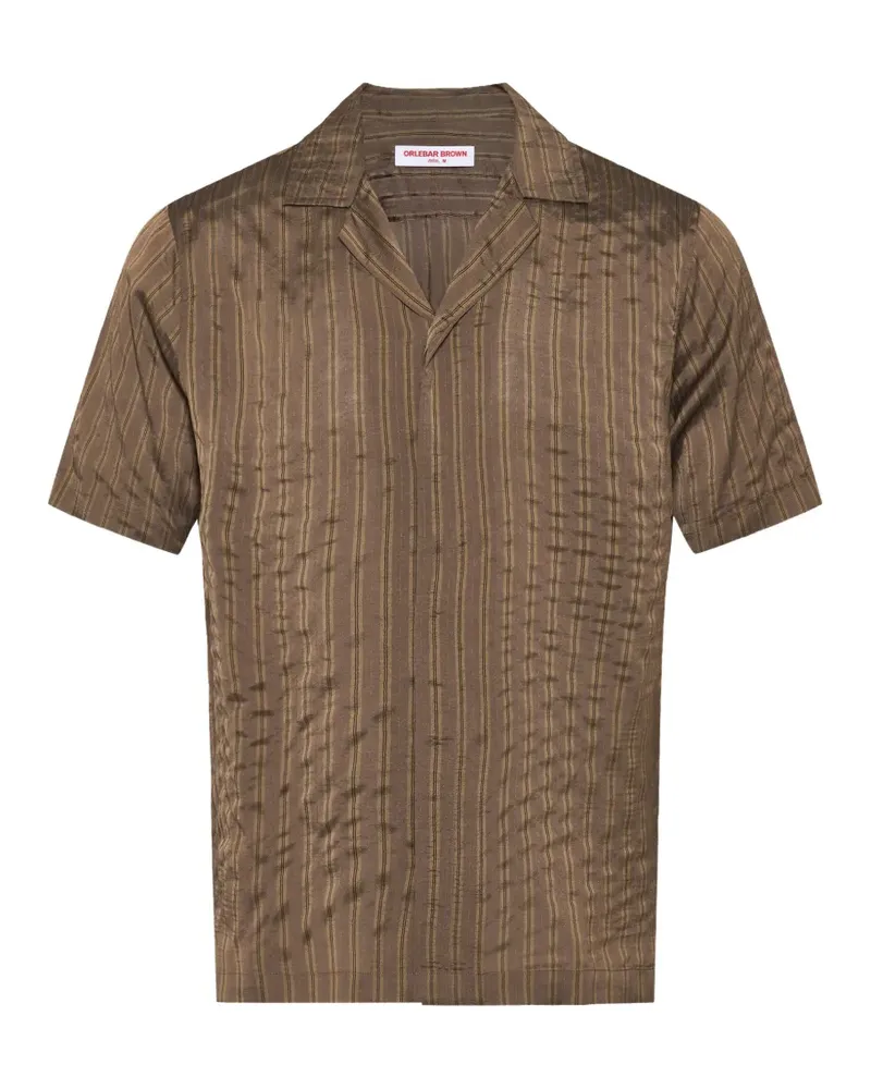 Orlebar Brown Gestreiftes Maitan Villa Hemd - Braun Braun