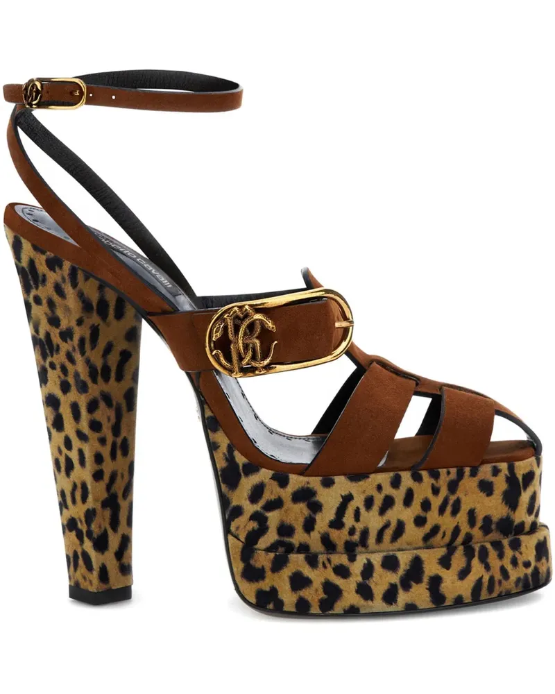 Roberto Cavalli Plateau-Sandalen mit Schnallendetail - Braun Braun