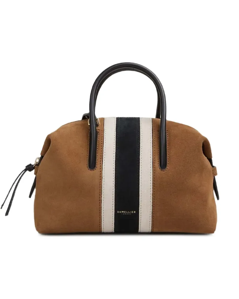 DeMELLIER Kleine The Stockholm Schultertasche mit Intarsienstreifen - Braun Braun