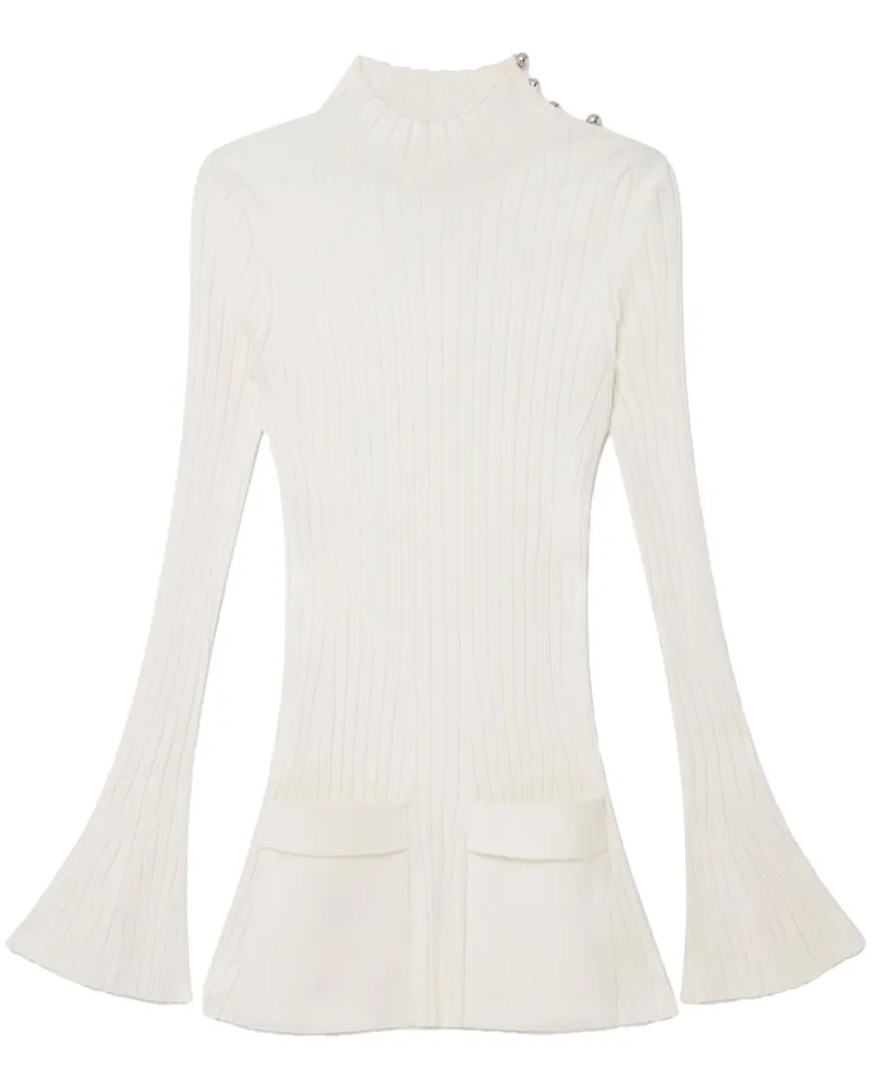 Stella McCartney Gerippter Pullover - Weiß Weiß