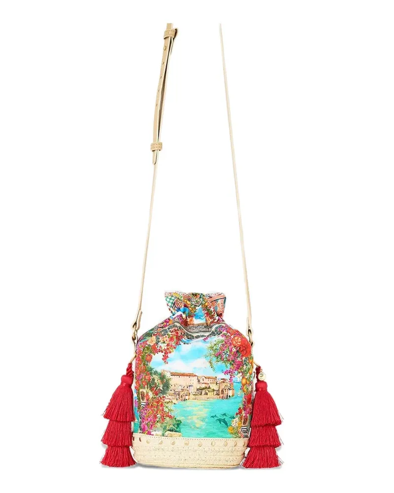 Camilla tassel-detail tie bucket bag - Blau Blau