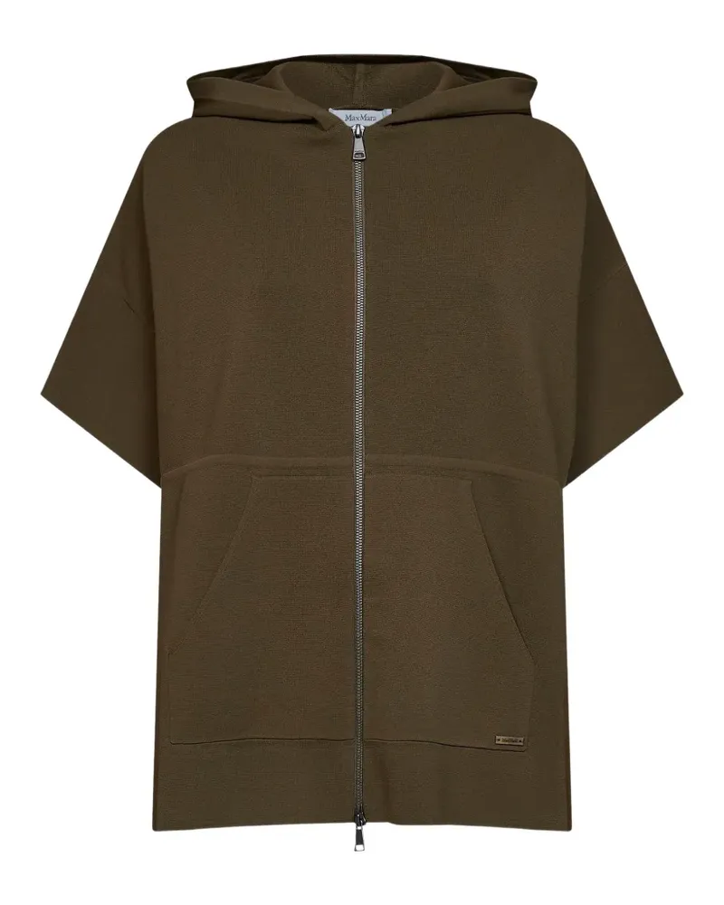 Max Mara Milano-knit short-sleeve hoodie - Braun Braun