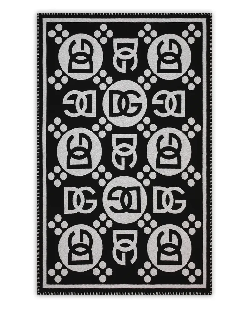 Dolce & Gabbana Decke mit Logo-Muster - Schwarz Schwarz