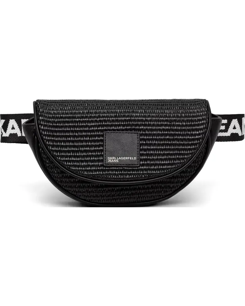 Karl Lagerfeld woven logo-strap belt bag - Schwarz Schwarz