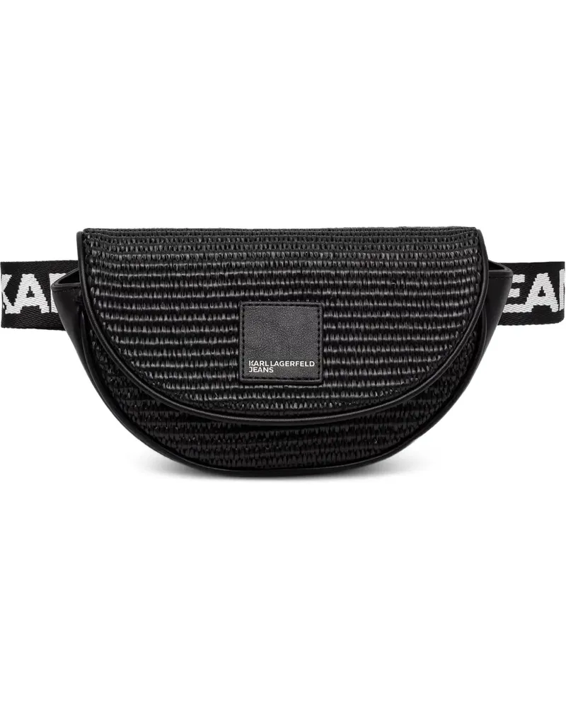 Karl Lagerfeld woven logo-strap belt bag - Schwarz Schwarz