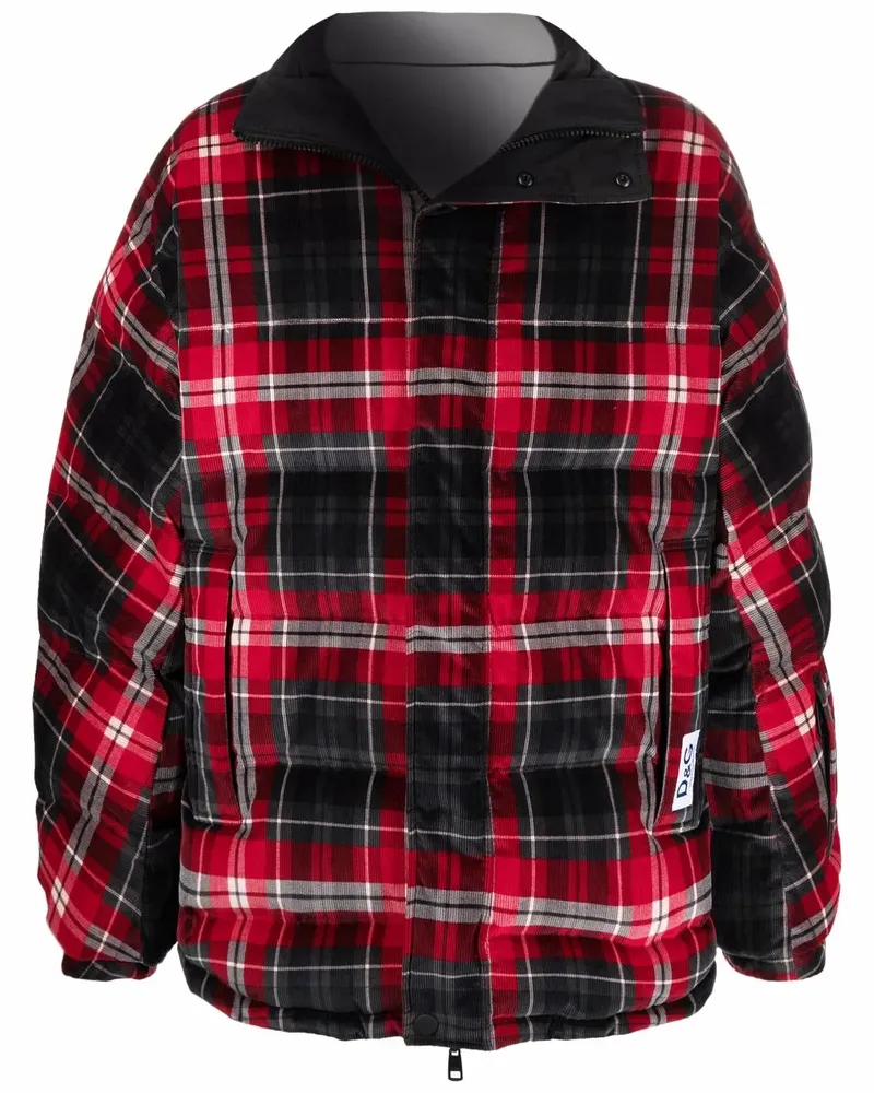 Dolce & Gabbana Wendbare Steppjacke mit Karo - Rot Rot