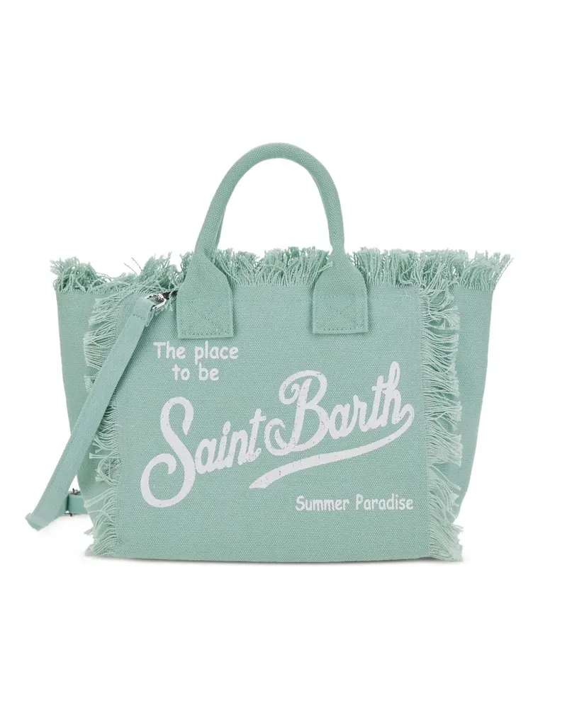 MC2 Saint Barth Vanity fringed logo-print tote bag - Grün Grün