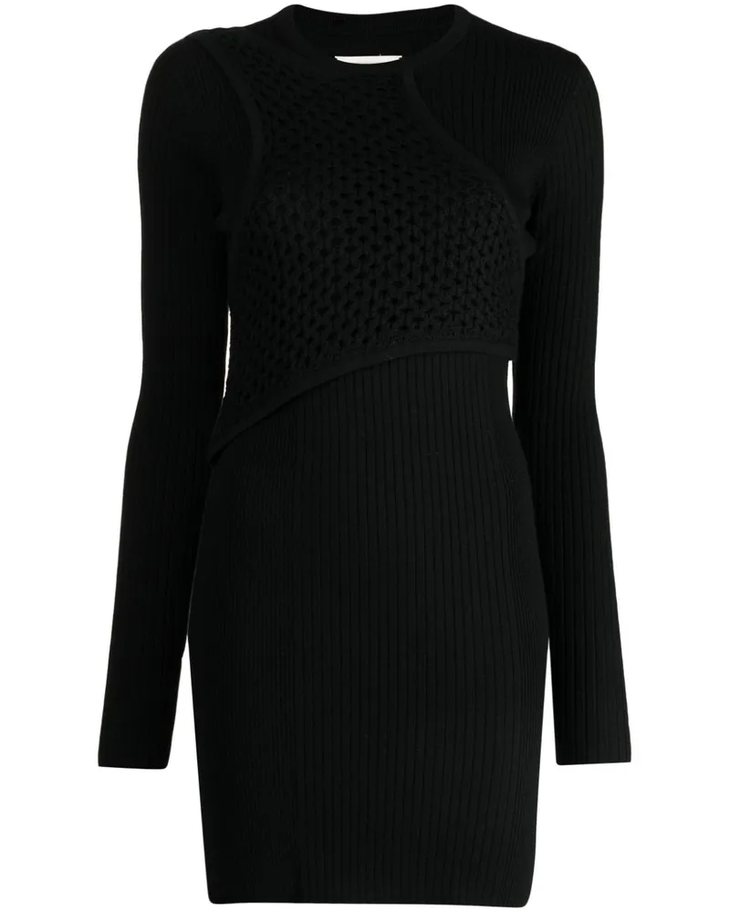 Feng Chen Wang Minikleid mit langen Ärmeln - Schwarz Schwarz