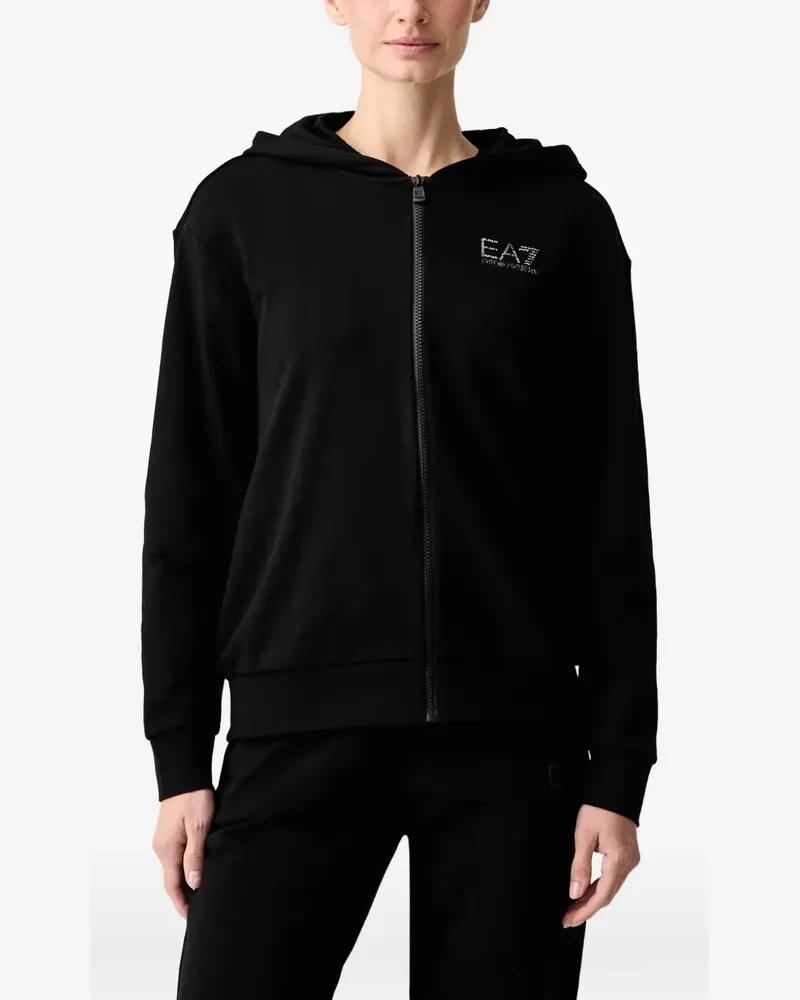 EA7 logo-print track suit - Schwarz Schwarz