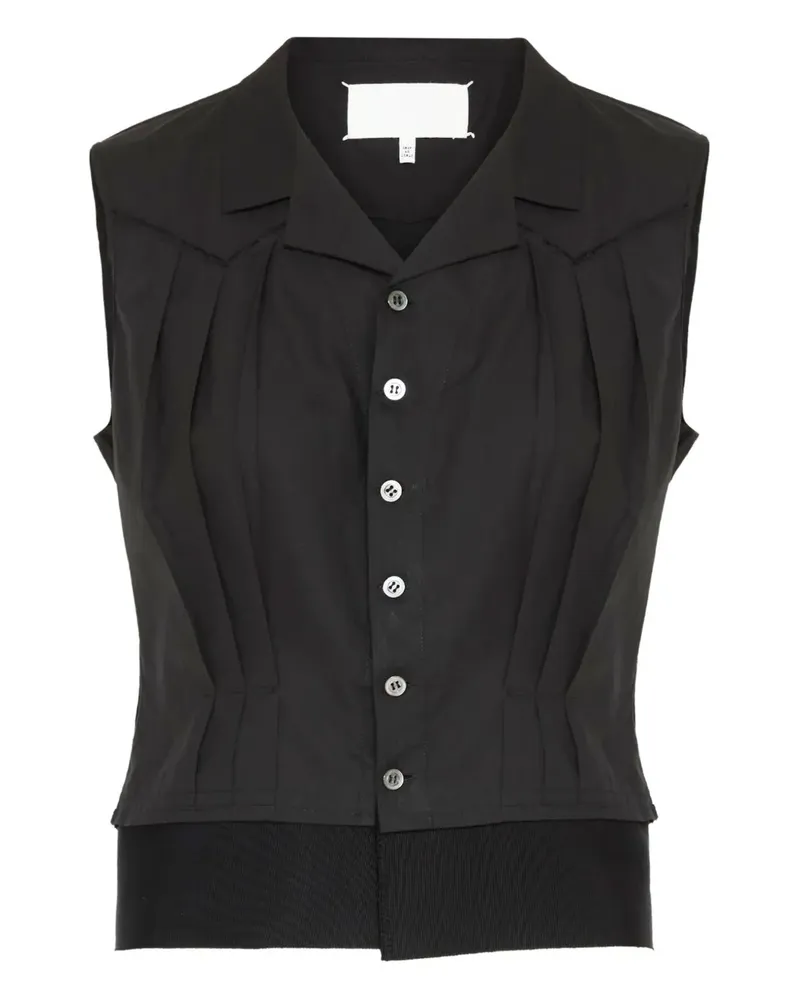 Maison Margiela Top mit Falten - Schwarz Schwarz