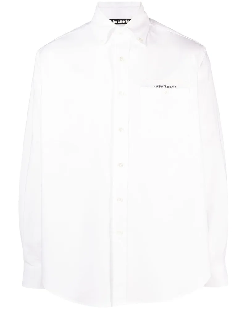 Palm Angels Hemd mit Sartorial-Streifen - Weiß Weiß