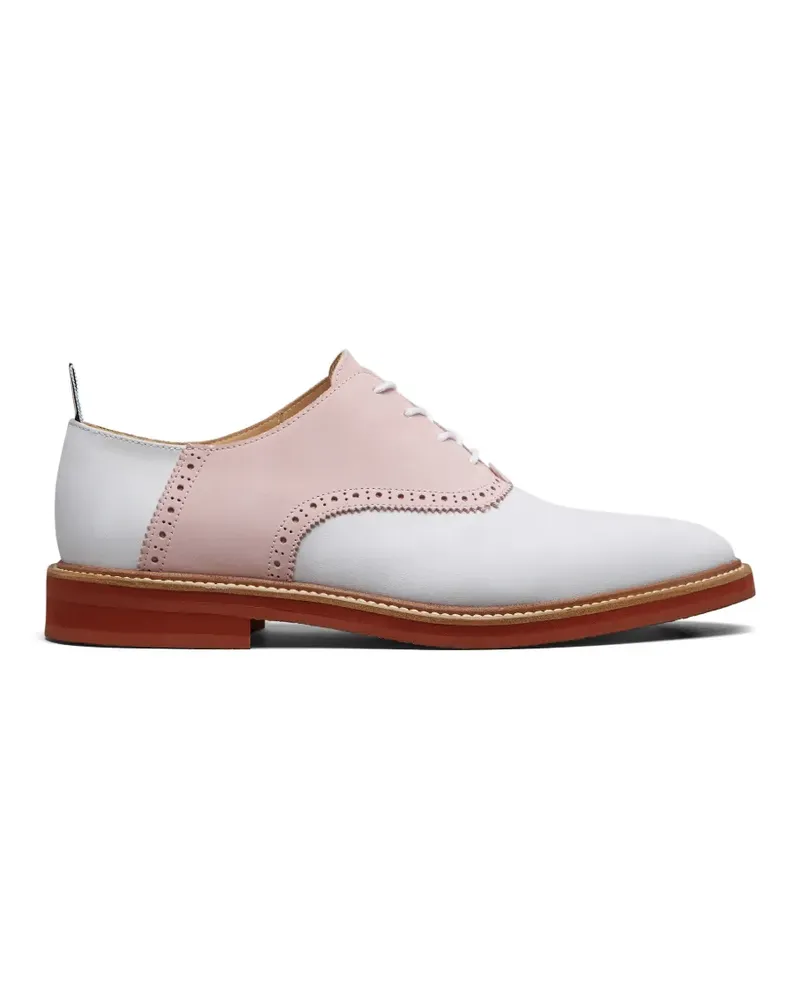 Thom Browne panelled leather oxford shoes - Weiß Weiß