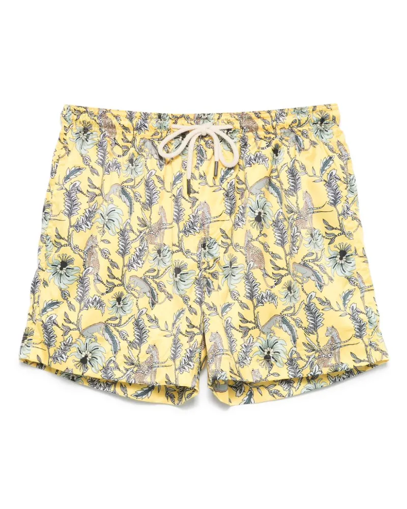 PENINSULA Badeshorts mit Blumen-Print - Gelb Gelb